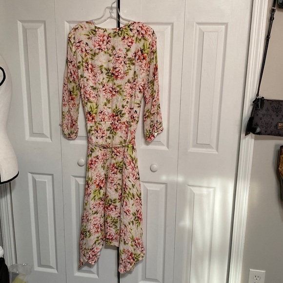 J. Jill Floral Wrap Dress - Pink and Green Size Large - Picture 8 of 10